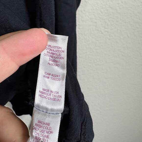 Velvet by Graham & Spencer Medium Tracie Ruched Top Black Puff Long Sleeves - Picture 8 of 10